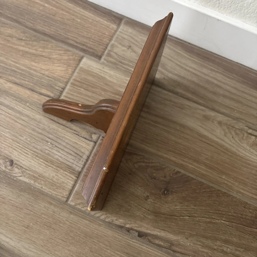 Vintage Solid Wood Wall Shelf Open Face Mid Century‎ Style 12